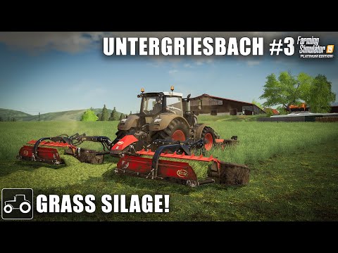 Mowing Grass For Silage, Untergriesbach #3 Farming Simulator 19 Timelapse