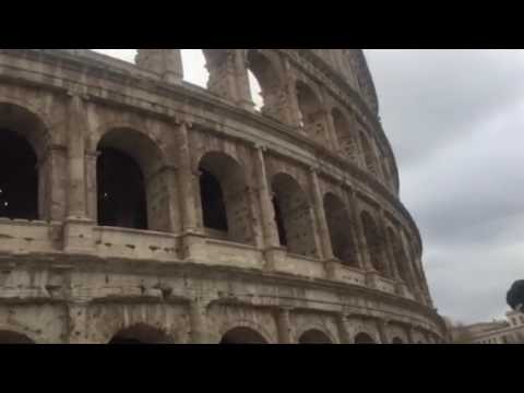 Rome Colosseum walking outside