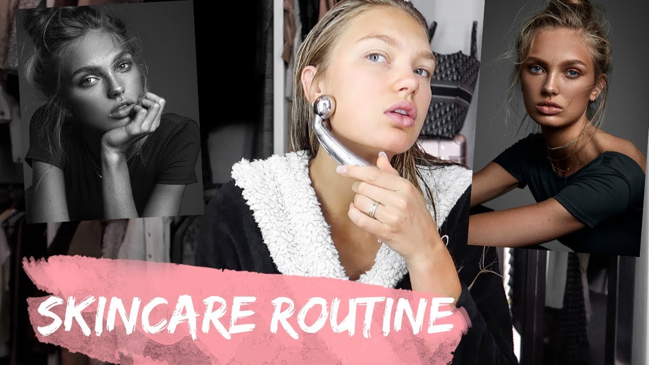 Romee Strijd's skincare routine, highlighting her approach to maintaining beautiful skin with hydration, minimal makeup, and effective skincare products.