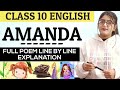 Amanda Class 10 Amanda Class 10 English Amanda Poem Class 10 Class 10 English
