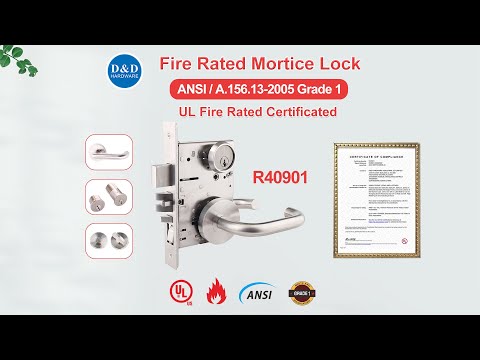 ANSI Grade1 Modern Safe UL Listed Stainless Steel Fire Rated Hardware Mortice Type Lockset Apartment Hotel Entrance Front Commercial Door Mortise Lock