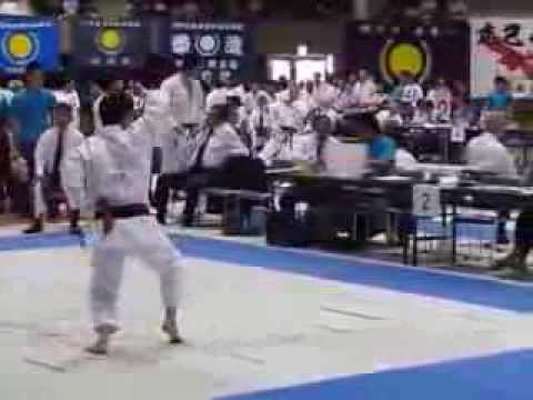 Makita sensei performing junro Shodan at JKS WC 2013 in Tokyo, Japan