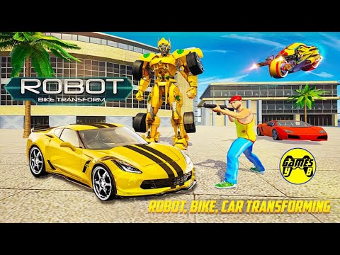 US Police Bike Car Robot Transform Robot Fight Rescue Game 2021 #2 - Android Gameplay