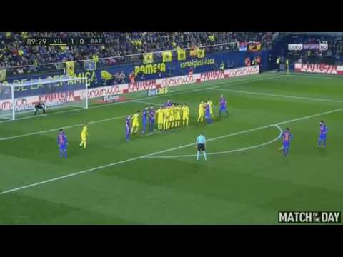Messi Amazing Free Kick Goal vs Villarreal