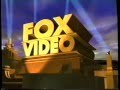 Fox Video 1996 Company Logo VHS Capture