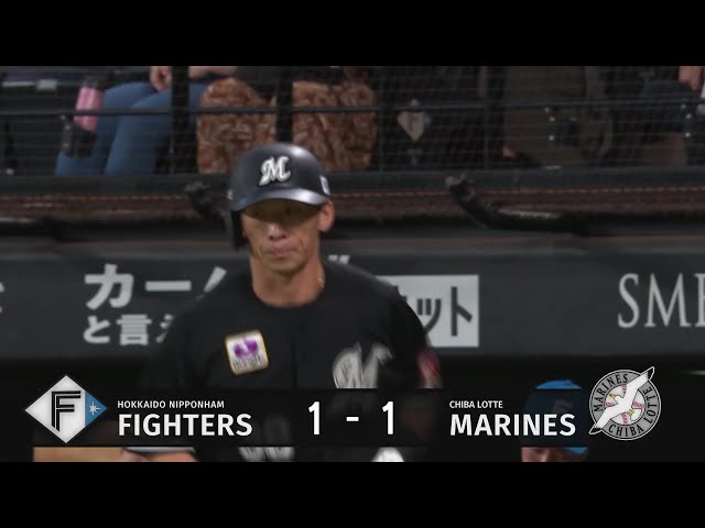 【3回表】すぐさま追いつく!! マリーンズ・高部瑛斗 意表を突くスクイズで同点!! 2025年8月13日 北海道日本ハムファイターズ 対 千葉ロッテマリーンズ