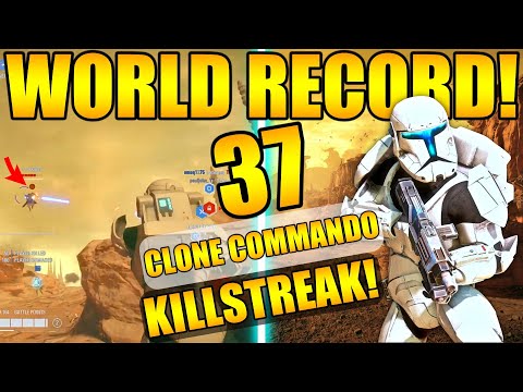 (Old World Record) 37 Clone Commando Gameplay/Killstreak - Star Wars Battlefront 2