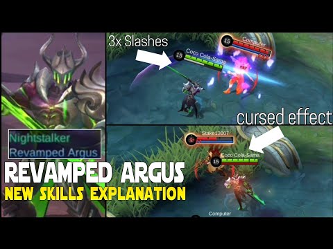 REVAMPED ARGUS IS HERE NEW 2ND SKILL CURSED POISON EFFECT ALL SKILLS EXPLANATION MLBB REVAMPED ARGUS