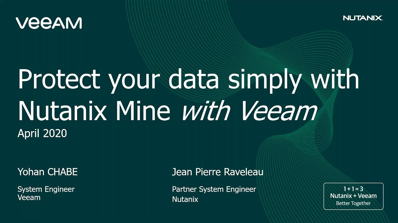Protégez vos données grâce à Nutanix Mine avec Veeam video