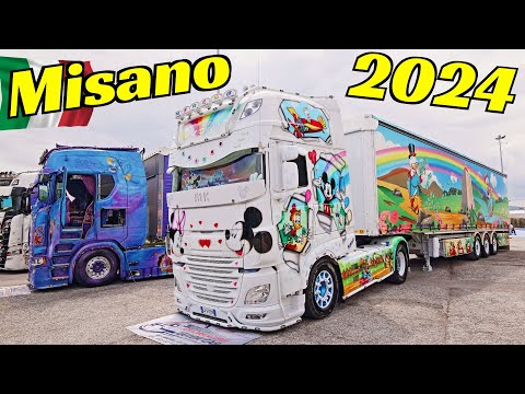 Misano 2024, 200 Camion Decorati/Custom Trucks Show - Weekend del Camionista - V8 Open Pipes Sound!