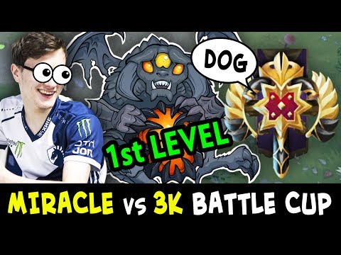 Miracle vs 1st LEVEL ROSHAN 3k STRAT — Battle Cup