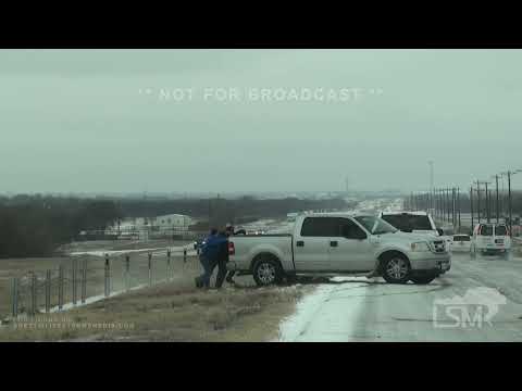 02-01-2023 Fort Worth, TX - DFW Ice Day 3 - Stuck Vehicles, People Pushing, Car Wrecks