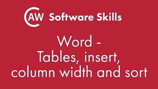 Word   Tables, insert, column width and sort