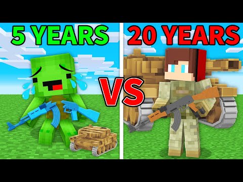 Baby Mikey MILITARY vs JJ MILITARY Survival Battle in Minecraft (Maizen)