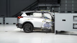 Toyota RAV4 passenger-side small overlap IIHS crash test