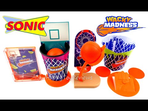 2016 MARCH MADNESS SONIC DRIVE-IN WACKY MADNESS NCAA BASKETBALL SET OF 4 KIDS MEAL TOYS VIDEO REVIEW Video