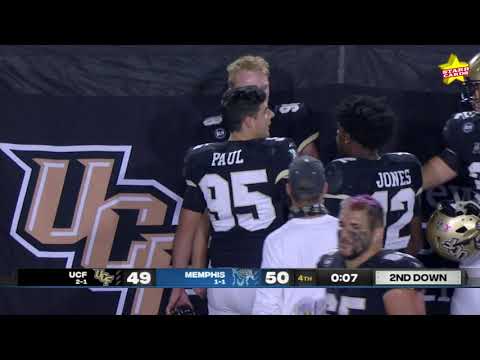 UCF kicker Daniel Obarski misses a potential game-winning kick then tangles with teammates