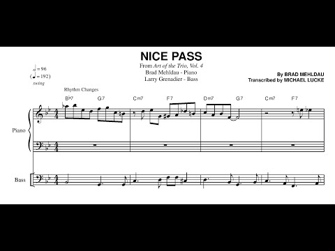 Brad Mehldau - Nice Pass - Transcription