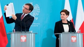 Beata Szydło i Zbigniew Ziobro - konferencja prasowa