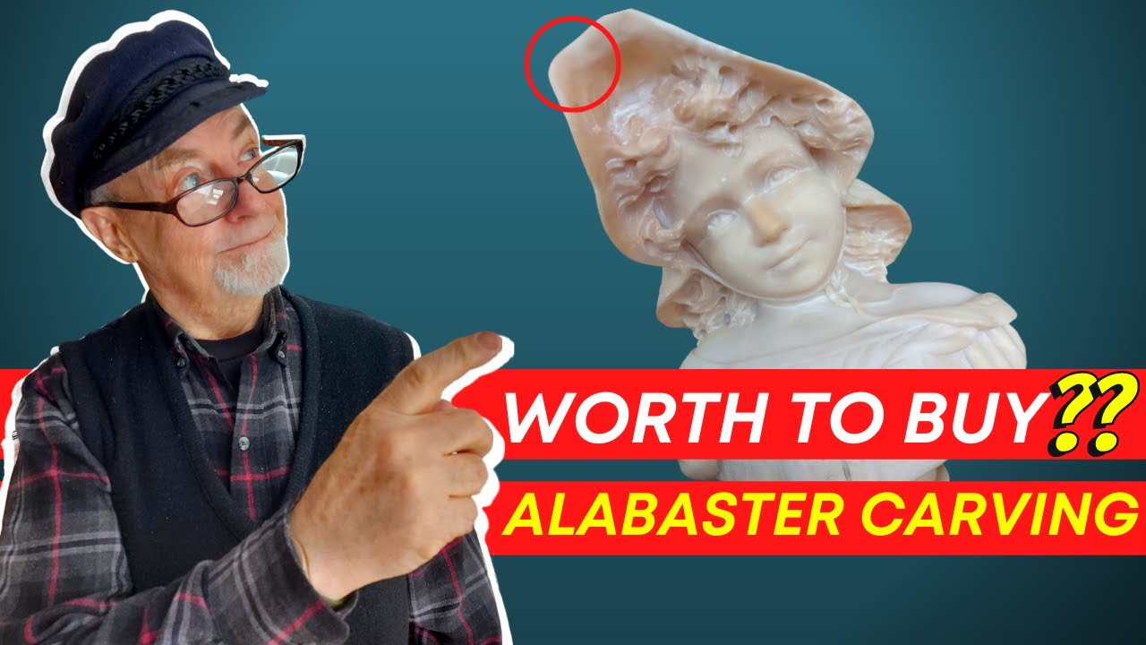 Antique Alabaster Carving ( Rare Sculpture Of A Young Lady)