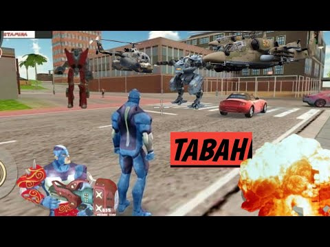 Rope Hero Vice Town In TABAHI || Rope Hero Helicopter Attack || Military Base