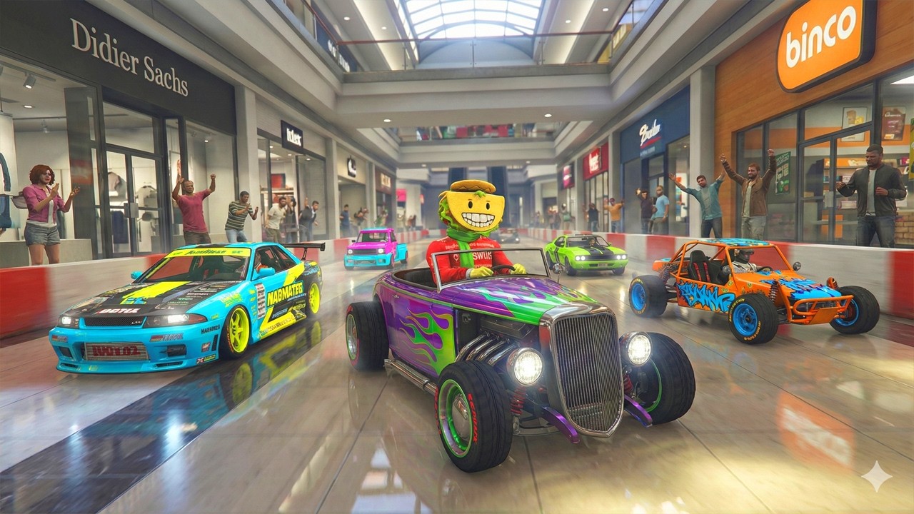 MI PRIMERA CARRERA en el CENTRO COMERCIAL de LOS SANTOS!! INCREIBLE! - GTA 5 ONLINE