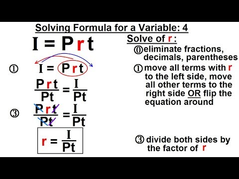 Algebra Ch 3 Formula Inequalities Absolute Value 1 of 38 Solving Formula for a Variable 1