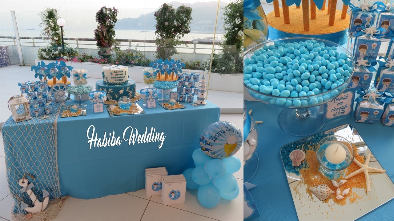 ALLESTIMENTO PRIMA COMUNIONE TEMA MARE - sweet table sea themed