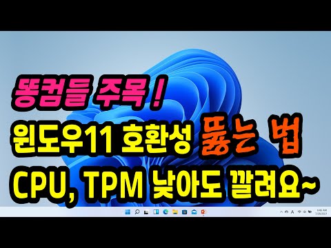 ● 펌자료 영상분석 [윈도우11 우회 설치방법] PC 사양, CPU, TPM 낮아도 가능합니다 !!