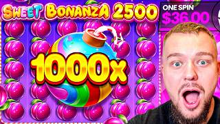 THE LUCKIEST BONUS ON SWEET BONANZA 2500!? (Big Slot Win!?)