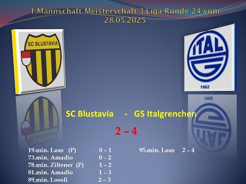 1.Mannschaft Meisterschaft 3.Liga SC Blustavia - GS Italgrenchen