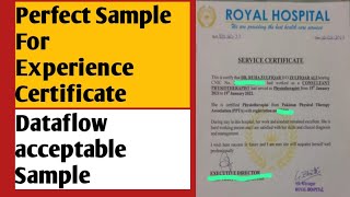 Perfect Sample Of Experience Certificate |Dataflow Acceptable Certificate