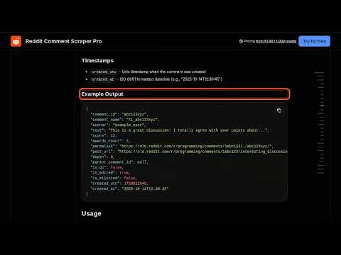 Reddit Comment Scraper Apify Actor Walkthrough