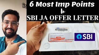 My SBI CLERK Offer Letter❤️ 6 Most Important Points in SBI JA Offer Letter