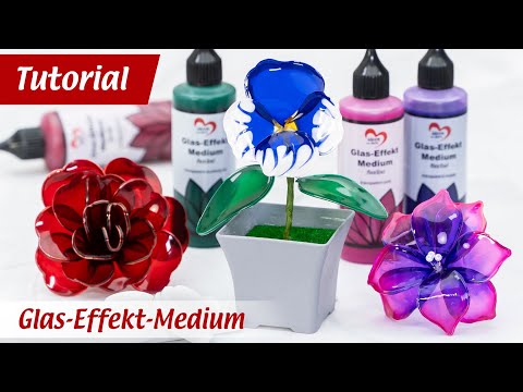 3-D Blumen in Glas-Optik selber machen