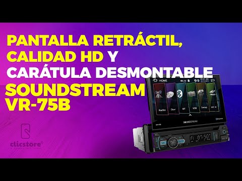 Pantalla retráctil, calidad HD y carátula desmontable - SoundStream VR-75B