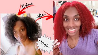 How To Dye Your Hair WITHOUT BLEACH | Dyed My NATURAL HAIR RED #dyinghair #naturalhairtutorial