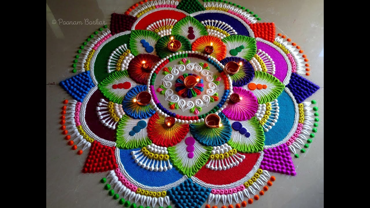 Rangoli competition big and colourful by poonam borkar