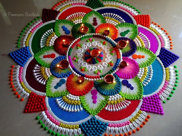 Rangoli competition big and colourful by poonam borkar