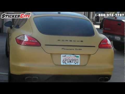 Porsche Panamera Turbo Matte Gold Vinyl Car Wrap