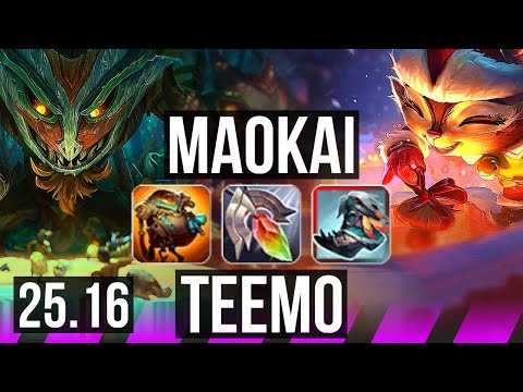 MAOKAI & Yunara vs TEEMO & Corki (SUP) | KR Challenger | 25.16