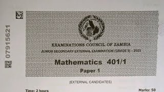 Grade 9 mathematics paper 1 2023