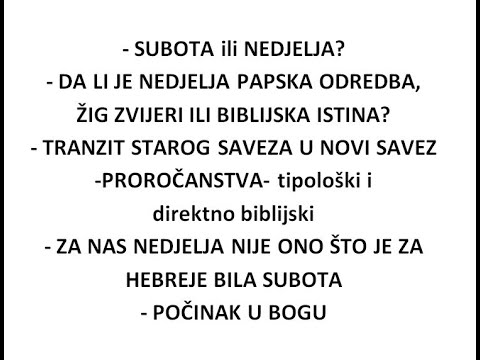 SUBOTE, TRANZIT- DA LI JE NEDJELJA PAPSKA ODREDBA, ŽIG ZVIJERI ILI BIBLIJSKA ISTINA?