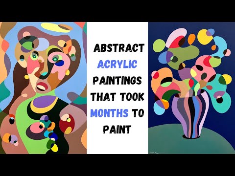 Months of Work-Abstract Acrylic Painting Series in 14 Minutes