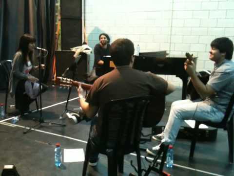 Ana Moura and Idan Raichel rehearse at the Tel Aviv Opera House