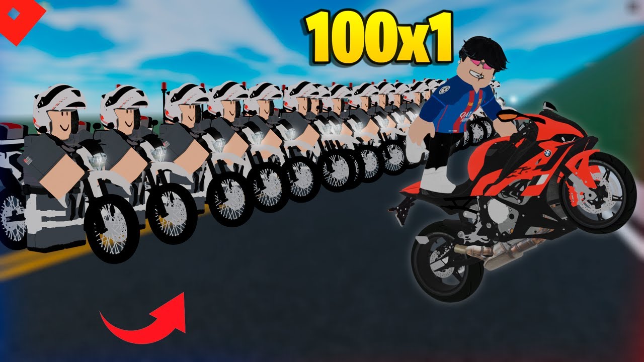 MANDRAKE vs 100 Policiais em batalha no Roblox 🏍️🚨