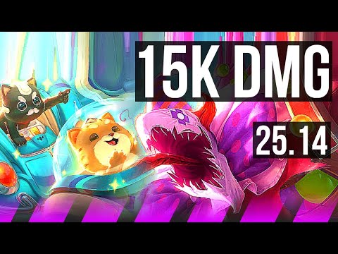 BLITZCRANK & Ashe vs FIDDLESTICKS & Yunara (SUP) | 15k DMG | KR Master | 25.14