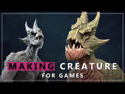 Making 3D Creature for Games - Sculpting, Retopology, Texturing, Rendering
