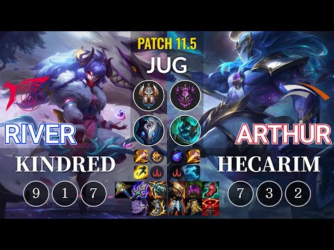 TLN River Kindred vs HLE Arthur Hecarim Jungle - KR Patch 11.5