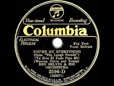 1932 Ben Selvin - You’re My Everything (Helen Rowland, vocal) (Columbia version)